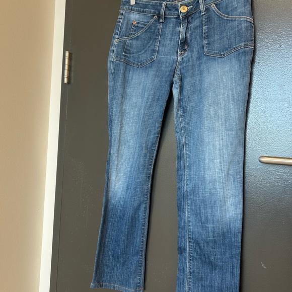 Hudson Jeans size 31 GUC Blue Straight-Leg Denim with Faded Details - Picture 4 of 12